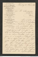 Nachlass Franz Steindachner, Brief von J. F. G. Umlauf an Franz Steindachner (23.02.1884), Inv.Nr. 554.04, Seite 1